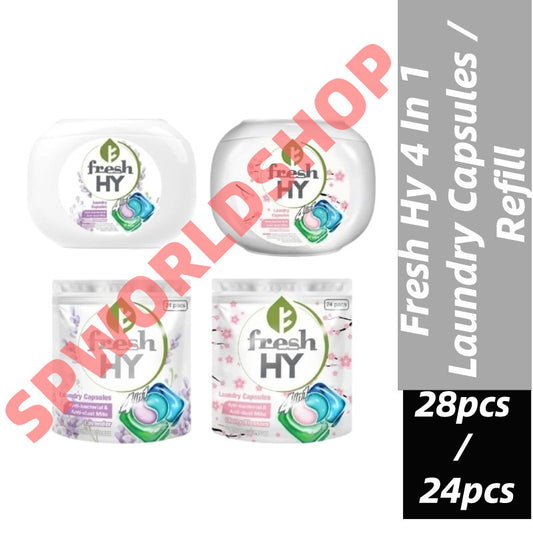 READY STOCK!!! Fresh Hy 4 In 1 Laundry Capsules (10ml x 28 Pcs) / Refill (10ml x 24 Pcs)