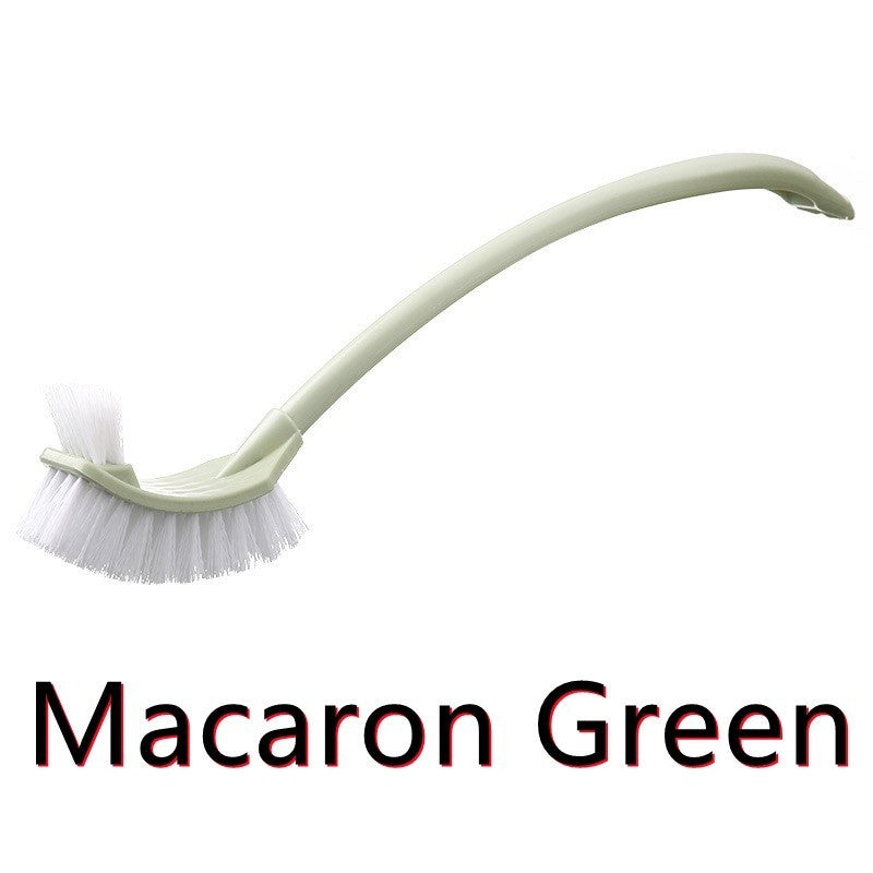 【READY STOCK】Long Handle Double-Head Curved Toilet Brush | Bathroom Cleaning Brush | Dead Corner Cleaner Tool 长柄双头弯曲马桶刷