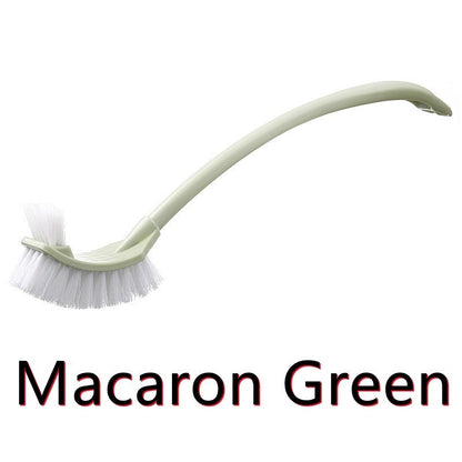 【READY STOCK】Long Handle Double-Head Curved Toilet Brush | Bathroom Cleaning Brush | Dead Corner Cleaner Tool 长柄双头弯曲马桶刷