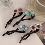 Vintage Flower Twist Clamp Handmade Flower Hair Barrettes Fashion Strong Hold Hairpin For Ponytail-NN01