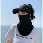 Summer Cooling Sun Mask | Full Face & Neck Protection | Breathable Mesh & Detachable Design | Ice Silk UV Shield 冰丝护颈防晒 呼吸感面罩 物理遮阳 骑行防晒