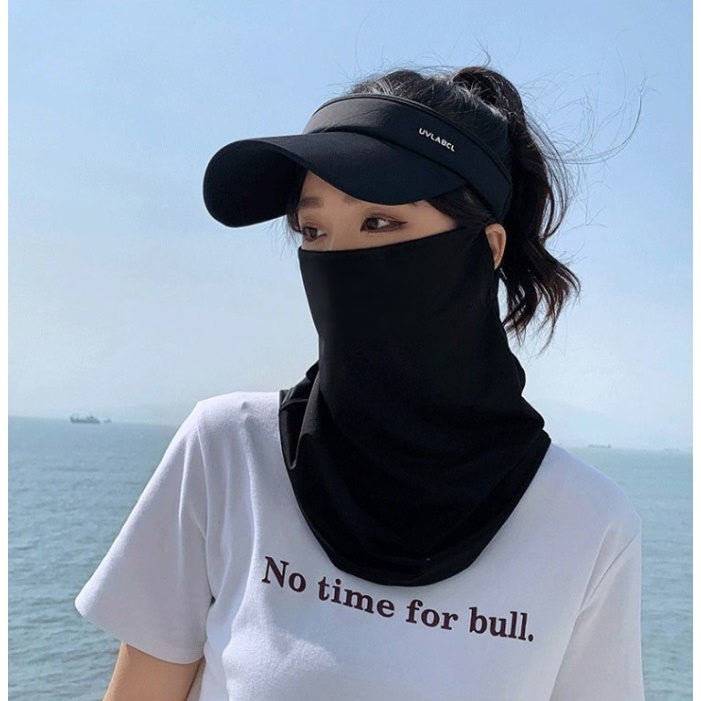 Summer Cooling Sun Mask | Full Face & Neck Protection | Breathable Mesh & Detachable Design | Ice Silk UV Shield 冰丝护颈防晒 呼吸感面罩 物理遮阳 骑行防晒