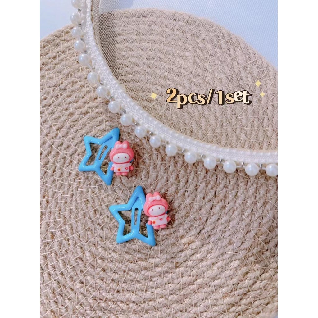 5Pcs/Set Cartoon Hairpins For Baby Girls Cute Flower Hair Clips Animal Mini Hairclips Kids-CSW1015