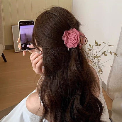 Sweet Jelly-Colored Floral Hair Claw | Stylish & Versatile Shark Clip for Women | Perfect for  Updos - ZJ082 时尚百搭女士鲨鱼夹