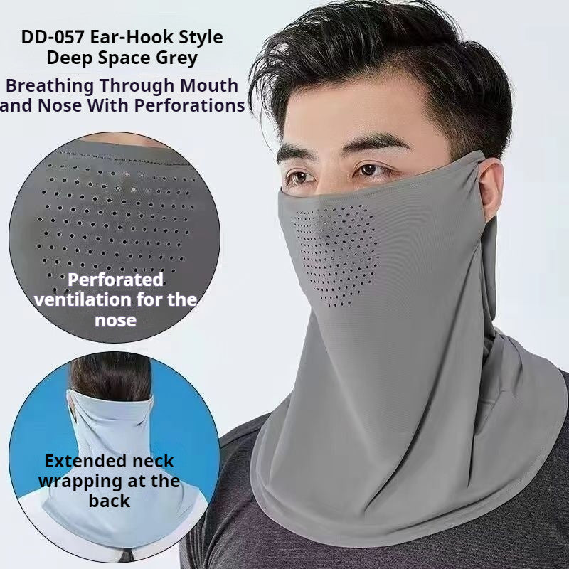 【READY STOCK】Ice Silk UV Protection Face Mask Women & Men Detachable Breathable Sun Shield DD-056/057/058 冰丝防晒面罩