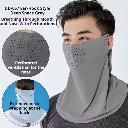 【READY STOCK】Ice Silk UV Protection Face Mask Women & Men Detachable Breathable Sun Shield DD-056/057/058 冰丝防晒面罩