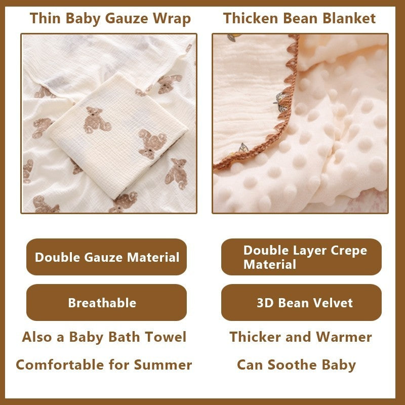 READY STOCK‼️ Newborn Baby Blanket | 100% Cotton | Soft & Skin-Friendly | 100*100cm | 新生儿纯棉盖毯 | 柔软亲肤