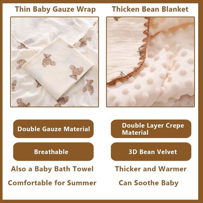 READY STOCK‼️ Newborn Baby Blanket | 100% Cotton | Soft & Skin-Friendly | 100*100cm | 新生儿纯棉盖毯 | 柔软亲肤