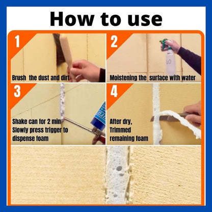 【READY STOCK】PU Foam Spray | Polyurethane Expanding Foam Filler | Waterproof Insulation Gap Filler Spray 聚氨酯泡沫填缝剂