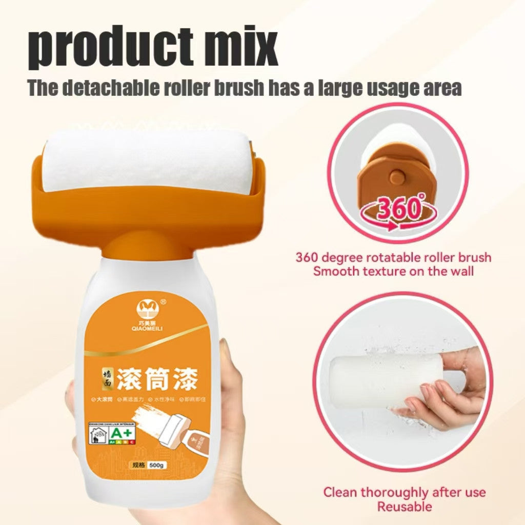 Small Roller Wall Patching Cream | Professional White Latex Paint for Home | Waterproof & Seamless Wall Repair 滚轮式墙面修补 快速补漆 无痕修复 洁白如新