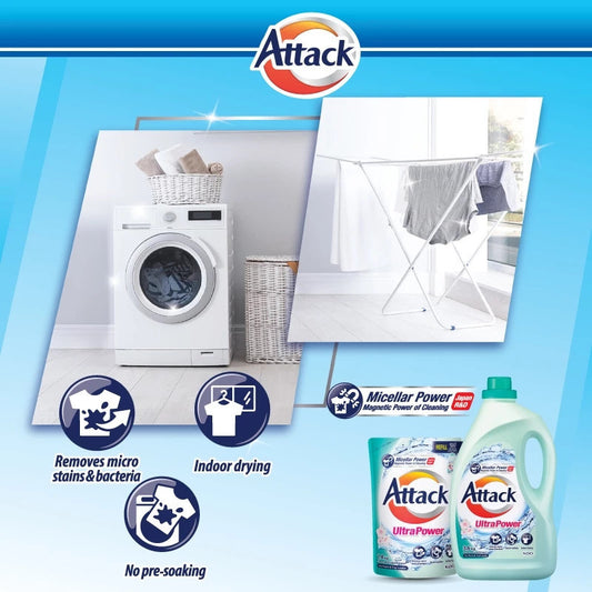 【READY STOCK】KAO ATTACK Liquid Detergent - 3.6kg 1 Box of 3 Bottle
