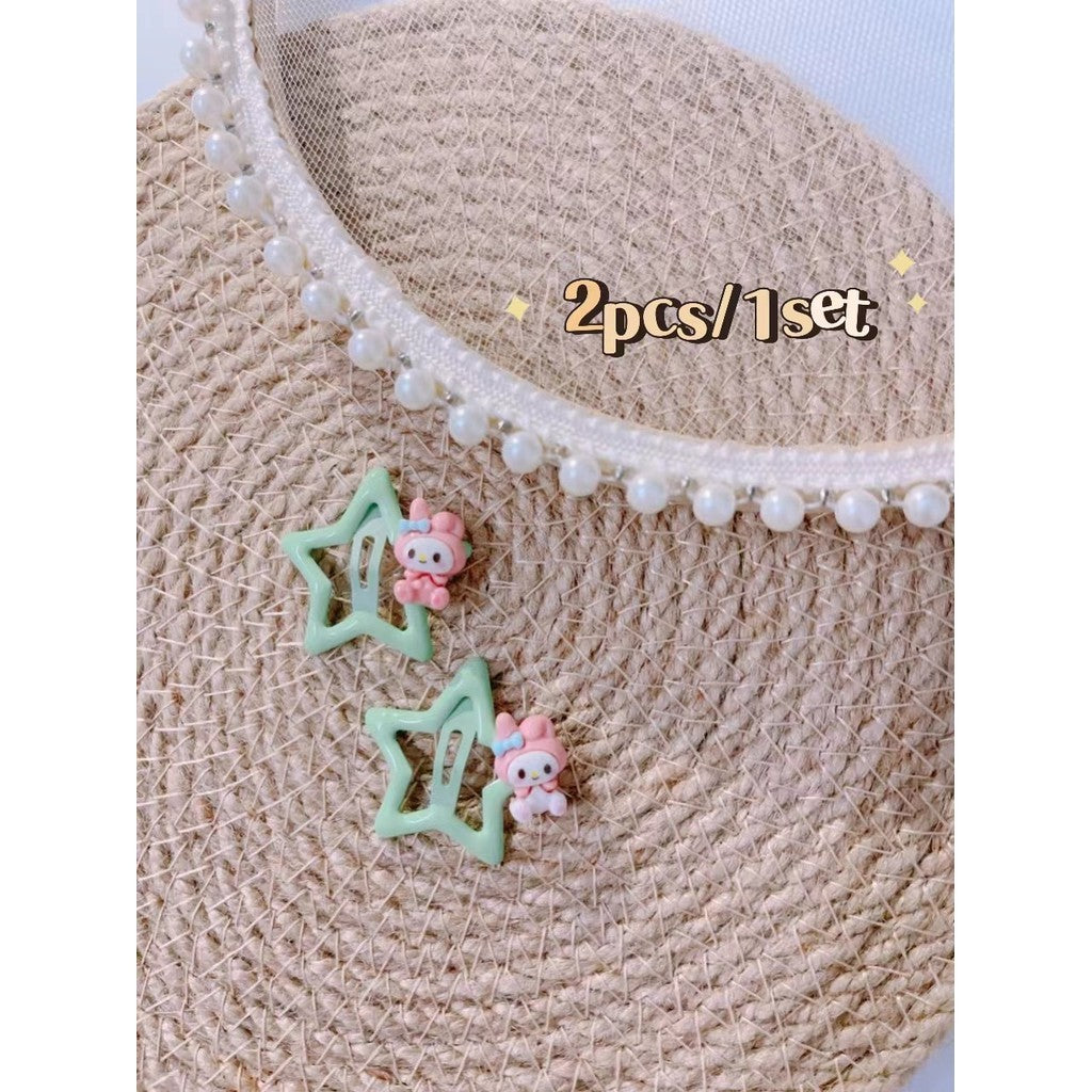 5Pcs/Set Cartoon Hairpins For Baby Girls Cute Flower Hair Clips Animal Mini Hairclips Kids-CSW1015