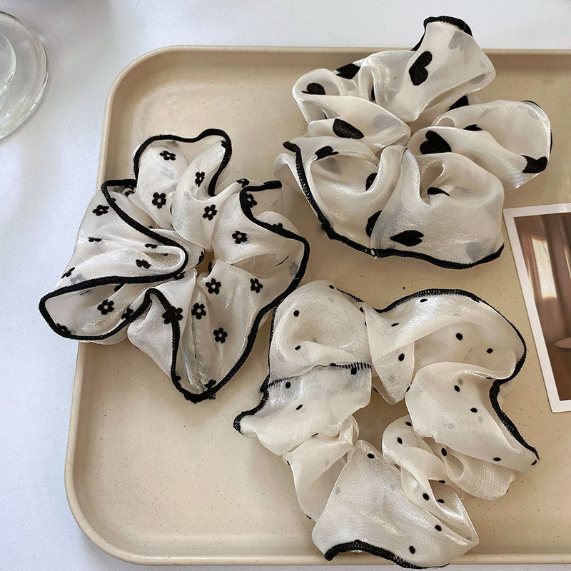 French Chiffon Elastic Hair Scrunchie Large Fairy For Women Fashion Elastic Hair Band-DG4Y