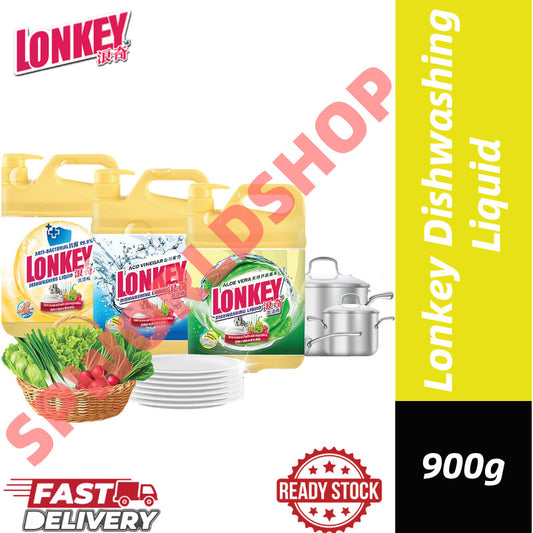 【READY STOCK】Lonkey Dishwashing Liquid 900g Aloe Vera/Aco Vinegar/Anti-Bacterial