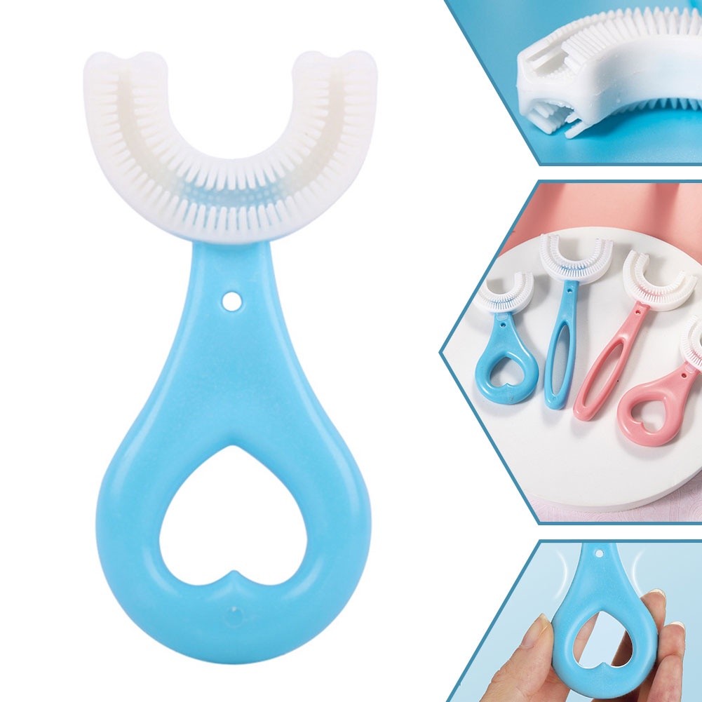 READY STOCK‼️ U-Shape Kids Toothbrush | Soft Silicone Brush for 2-6 / 6-12 Years 儿童U型牙刷 | 软硅胶刷头