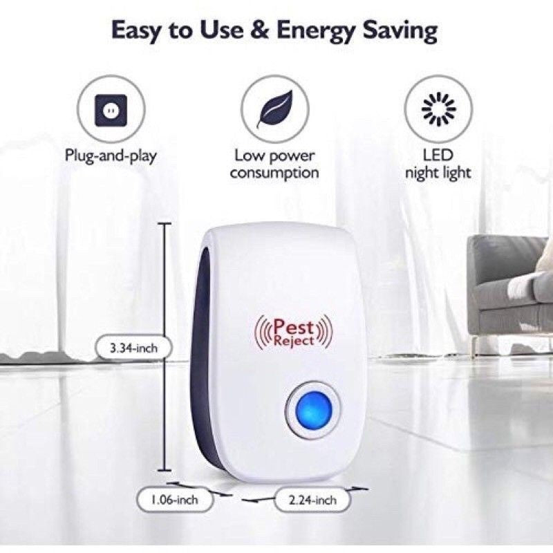 (READY STOCK)Ultrasonic Pest Repeller | Plug-in Electronic Pest Control | Effective Against Cockroach, Rat,   超声波驱虫器