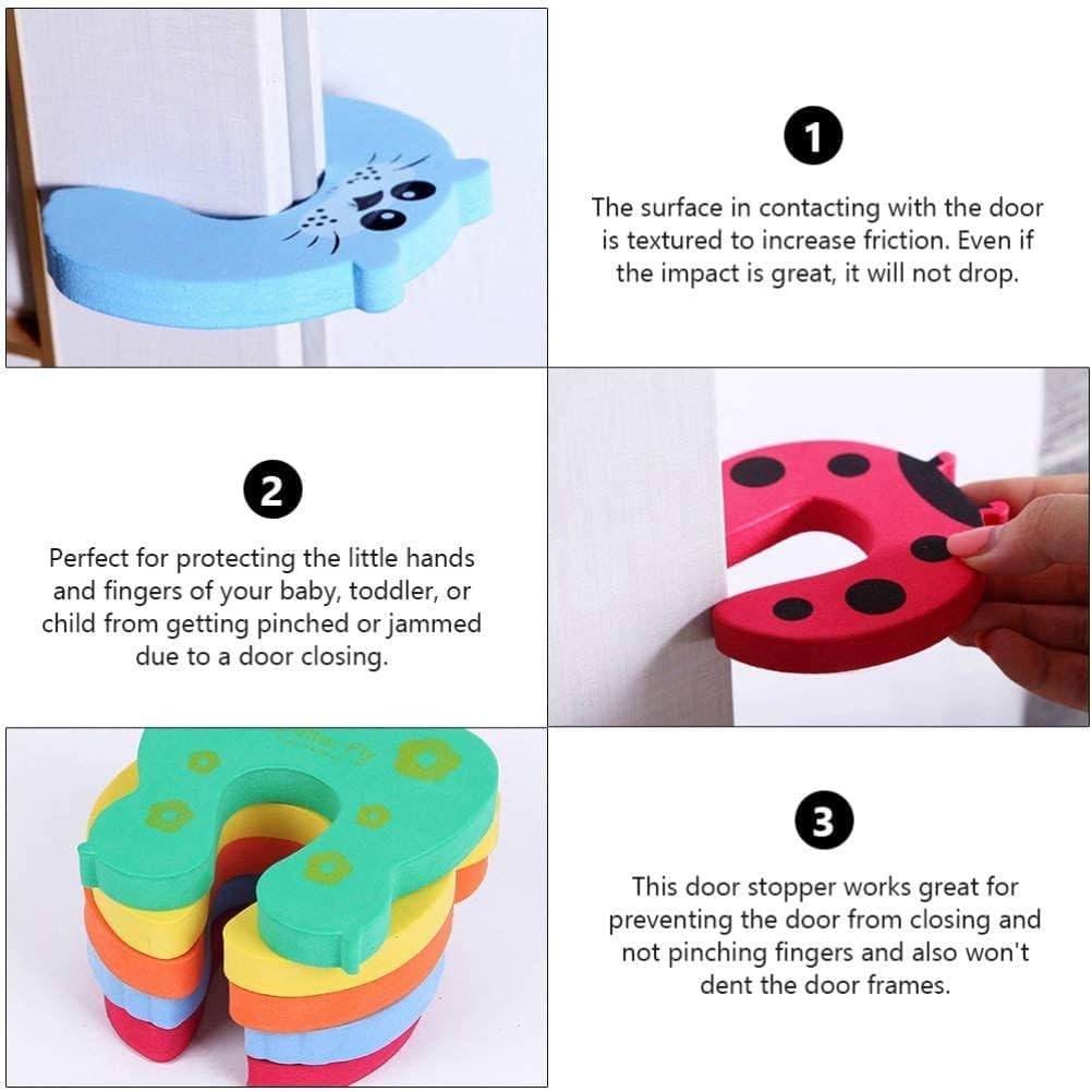 Safety Door Stopper (C0D1) | Anti-Finger Pinch Guard | Cartoon Foam Door Wedge Protector | Penyekat Pintu Bayi 宝宝安全门塞 防夹手 门卡 泡沫门挡