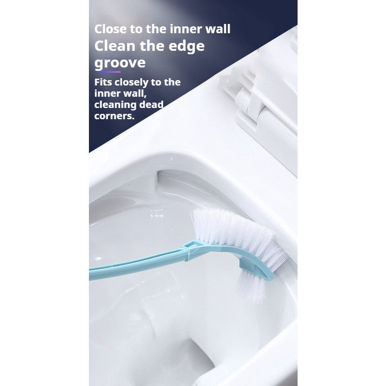 【READY STOCK】Long Handle Double-Head Curved Toilet Brush | Bathroom Cleaning Brush | Dead Corner Cleaner Tool 长柄双头弯曲马桶刷