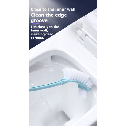 【READY STOCK】Long Handle Double-Head Curved Toilet Brush | Bathroom Cleaning Brush | Dead Corner Cleaner Tool 长柄双头弯曲马桶刷