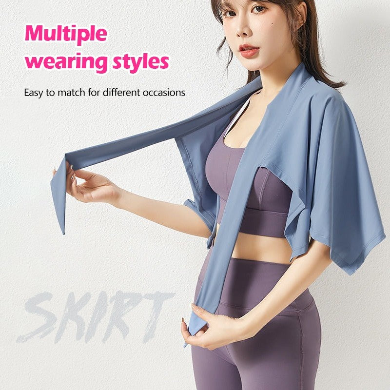 【READY STOCK】Anti-Exposure Towel Wrap for Women | Sports Yoga Cover Skirt | Sporty Quick-Dry Hip Wrap 8060 防走光遮臀巾
