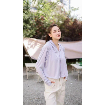 [READY STOCK] Anti-UV Ice Silk Sun Protection Shirt | Cooling Sunblock Hoodie | Long Sleeve Lightweight Jacket 防晒冰丝外套