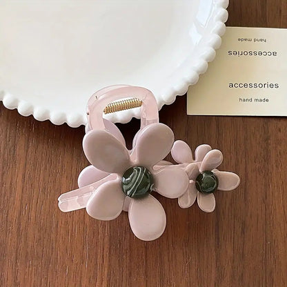 Sweet Jelly-Colored Floral Hair Claw | Stylish & Versatile Shark Clip for Women | Perfect for  Updos - ZJ082 时尚百搭女士鲨鱼夹