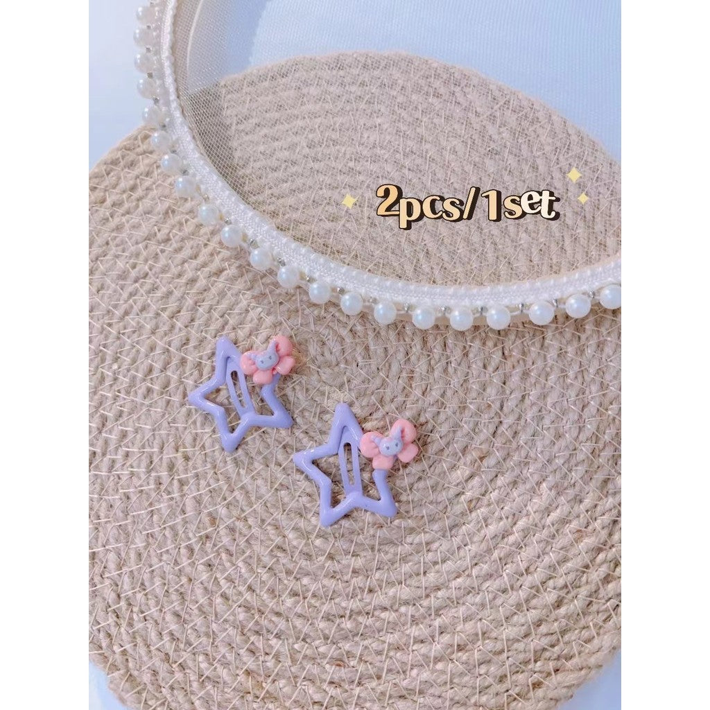 5Pcs/Set Cartoon Hairpins For Baby Girls Cute Flower Hair Clips Animal Mini Hairclips Kids-CSW1015