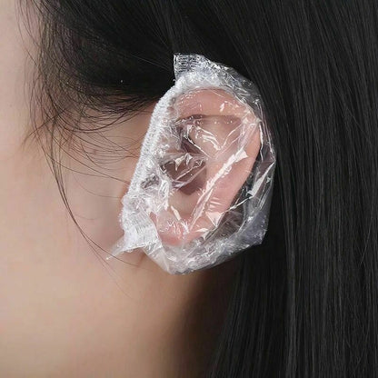 READY STOCK!!! 100PCS Disposable Ear Care Protector Covers Shower Caps For Ears Clear 透明防水浴帽 耳罩