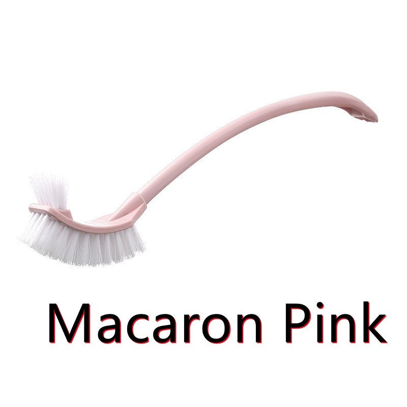 【READY STOCK】Long Handle Double-Head Curved Toilet Brush | Bathroom Cleaning Brush | Dead Corner Cleaner Tool 长柄双头弯曲马桶刷