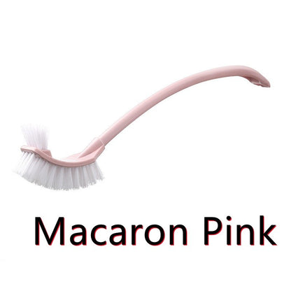 【READY STOCK】Long Handle Double-Head Curved Toilet Brush | Bathroom Cleaning Brush | Dead Corner Cleaner Tool 长柄双头弯曲马桶刷