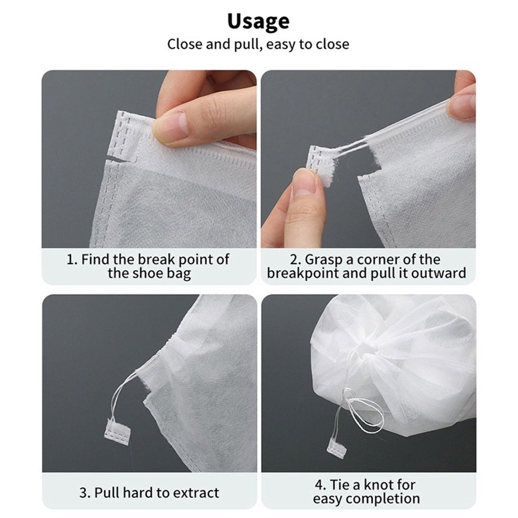 (READYSTOCK) Non Woven Shoe Bags Waterproof Drawstring Storage Bags Travel Storage Bags Dustproof Shoe Bag 无纺布防水鞋袋