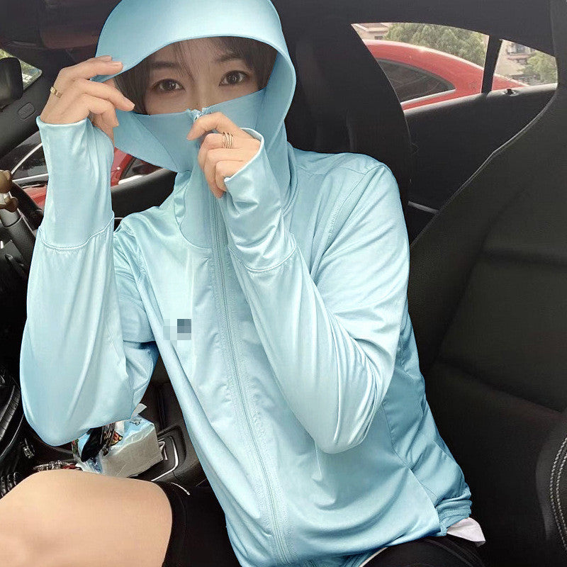 [READY STOCK] Anti-UV Ice Silk Sun Protection Shirt | Cooling Sunblock Hoodie | Long Sleeve Lightweight Jacket 防晒冰丝外套