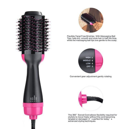 【READY STOCK】Hot Air Brush 4-in-1 Hair Dryer Volumizer Styler | Straightening Curling Blow Dryer Comb 热风梳 MO82