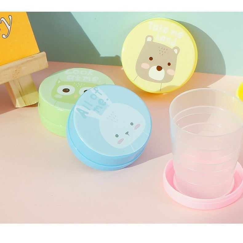 (READYSTOCK) Fancy Travel Folding Telescopic Water Cup 200ml Mini Portable Cartoon Water  Glass  Foldable 迷你折叠卡通水杯