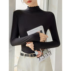 Women’s Mock Neck Inner Wear | Soft Modal Long Sleeve Top | Muslimah Inner Baju Perempuan E516 | Skin-Friendly Layering 莫代尔高领打底衫 丝滑透气 叠穿必备