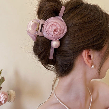 Sweet Jelly-Colored Floral Hair Claw | Stylish & Versatile Shark Clip for Women | Perfect for  Updos - ZJ082 时尚百搭女士鲨鱼夹