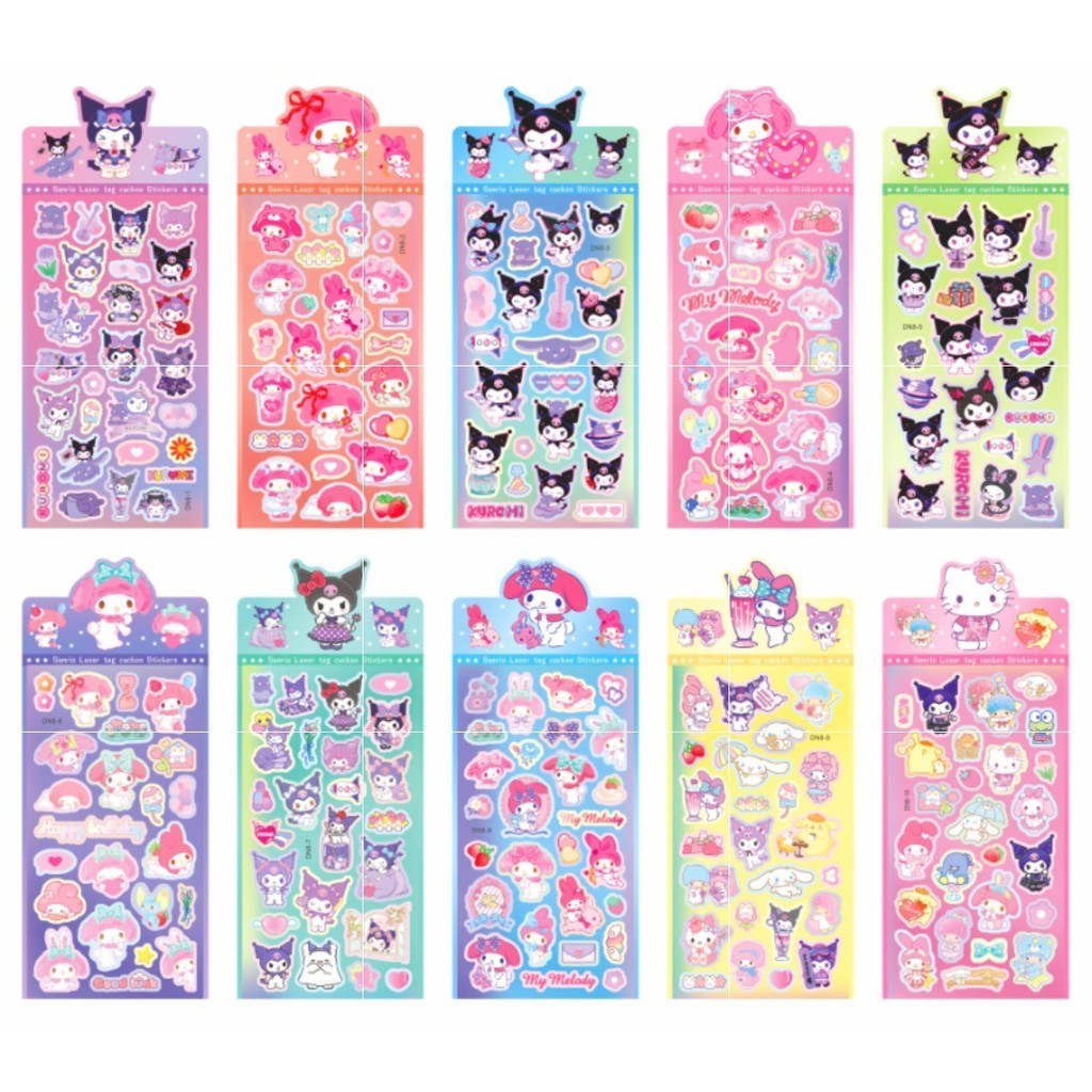 2 Sheets Sanrio Cartoon Stickers | 3D Puffy Decal for Kids & Students | DIY Journal Decoration | Pelekat 3D Kartun Sanrio 三丽鸥立体贴纸 儿童奖励 礼物