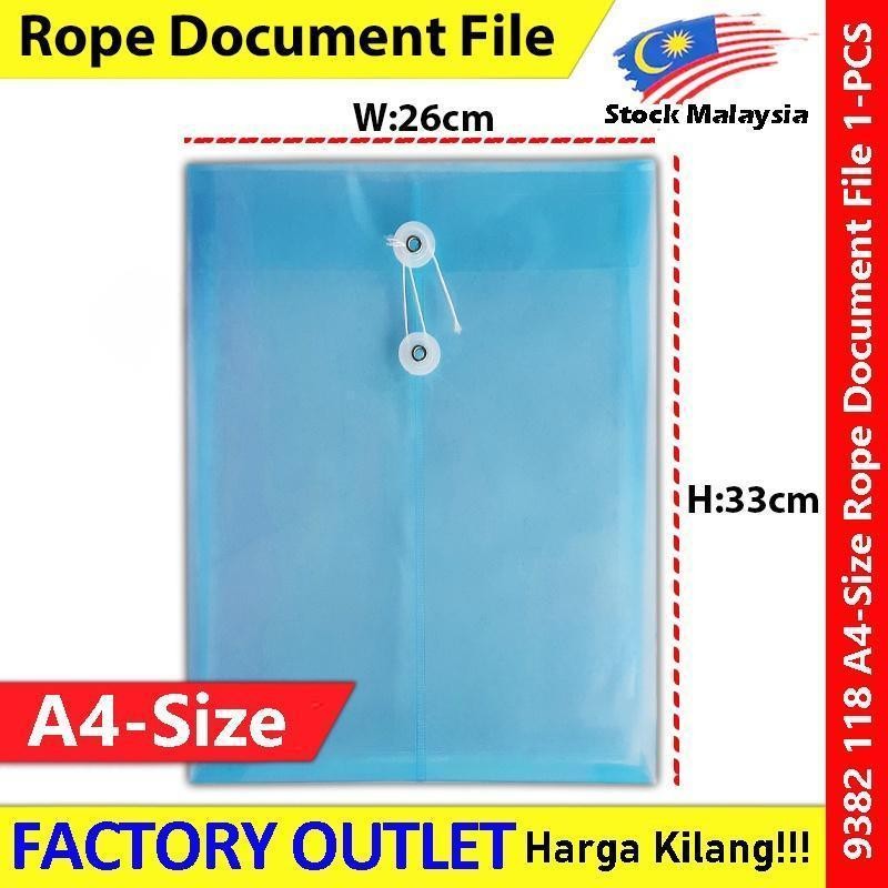 KIJO A4 Size Envelope File / Rope Document File / Fail Tali / Transparent Waterproof Pocket File #A4透明信封文件袋 #绳子文件袋 #9382