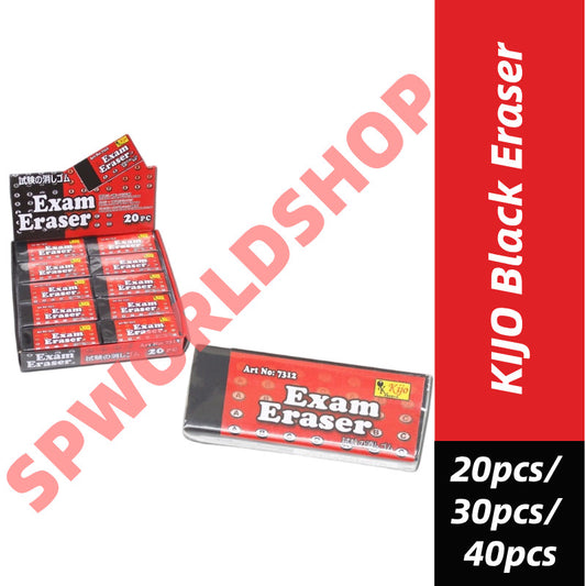 KIJO Black Eraser Pemadam Hitam Exam Dust Free Eraser 黑色 无尘学生 考试橡皮檫 Student Exam Dust Free Eraser