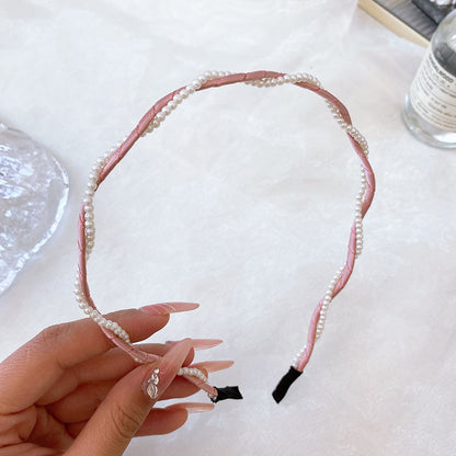 Elegant Pearl Hair Band | Wavy Hair Hoop for Women | Stylish & Comfortable Headwear - HH03 优雅珍珠发箍 女士波浪发带 | 时尚舒适头饰