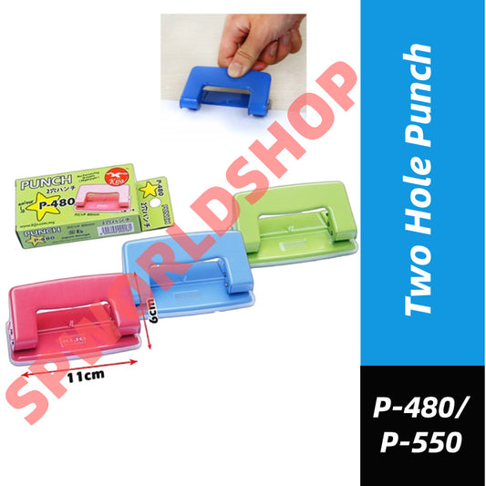 Two Hole Punch with Paper Ruler 6mm Pembolong Kertas B-Type 2-Hole Punch #P-480 #P-550 #打洞机