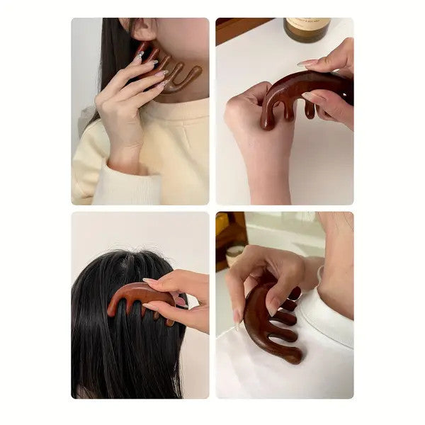 Body Meridian Massage Comb | Deer Antler Acupuncture Comb | Improve Blood Circulation | Anti-Static Hair Brush 经络按摩梳