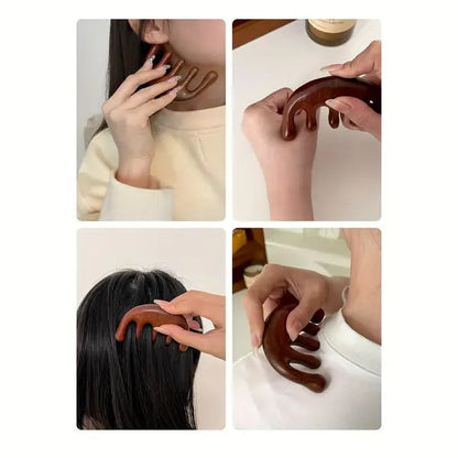 Body Meridian Massage Comb | Deer Antler Acupuncture Comb | Improve Blood Circulation | Anti-Static Hair Brush 经络按摩梳