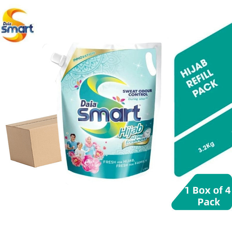 [VALUE PACK] Daia Smart Liquid Detergent 3.2kg | 1 Box of 4 Packs | Long Lasting Fragrance & Softness | Sabun Basuh Baju Cecair Daia 浪奇洗衣液 超值家庭装 柔顺持久留香