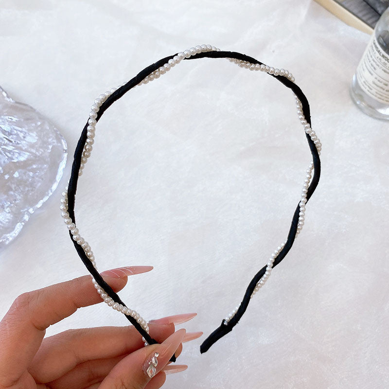 Elegant Pearl Hair Band | Wavy Hair Hoop for Women | Stylish & Comfortable Headwear - HH03 优雅珍珠发箍 女士波浪发带 | 时尚舒适头饰