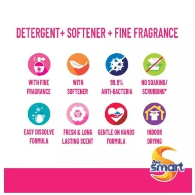 [VALUE PACK] Daia Smart Liquid Detergent 3.2kg | 1 Box of 4 Packs | Long Lasting Fragrance & Softness | Sabun Basuh Baju Cecair Daia 浪奇洗衣液 超值家庭装 柔顺持久留香