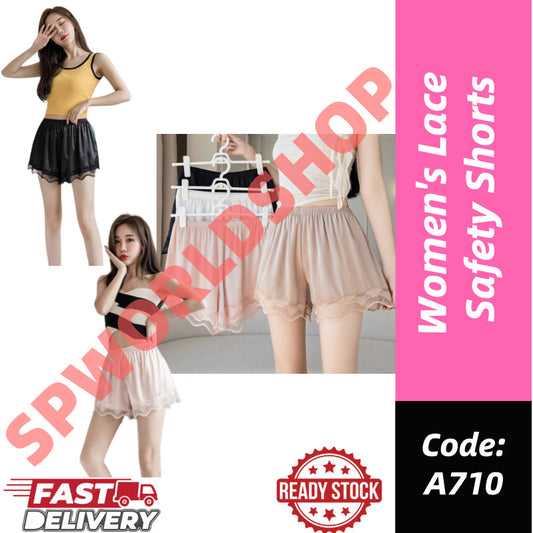 【READY STOCK】Lace Safety Shorts – Anti-Exposure Undershort, Breathable Inner Pants for Skirts & Dresses A710 蕾丝防走光安全裤