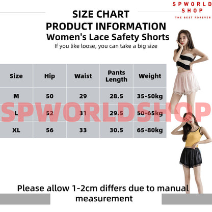 【READY STOCK】Lace Safety Shorts – Anti-Exposure Undershort, Breathable Inner Pants for Skirts & Dresses A710 蕾丝防走光安全裤