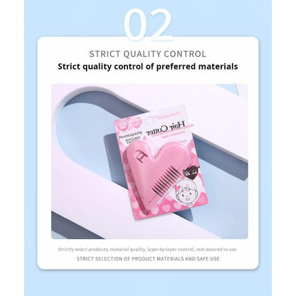【READY STOCK】Heart-Shaped Hair Trimming Comb | Multi-Function Hair Cutter Comb | DIY Hair Cutting & Styling Tool 爱心削发梳子