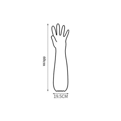 (READYSTOCK) 【New】 60cm Food-Grade Plastic Gloves | Elbow-Length | Waterproof & Durable |  食品级塑料手套 | 长款至手肘